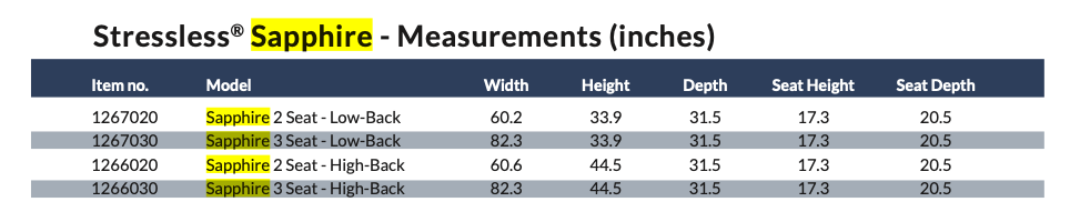Stressless Sapphire - Low Back