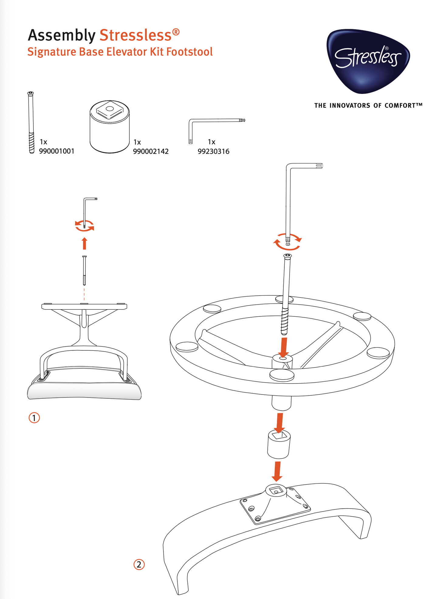 Stressless Elevation Kit (Signature / Cross Base) - NON-RETURNABLE